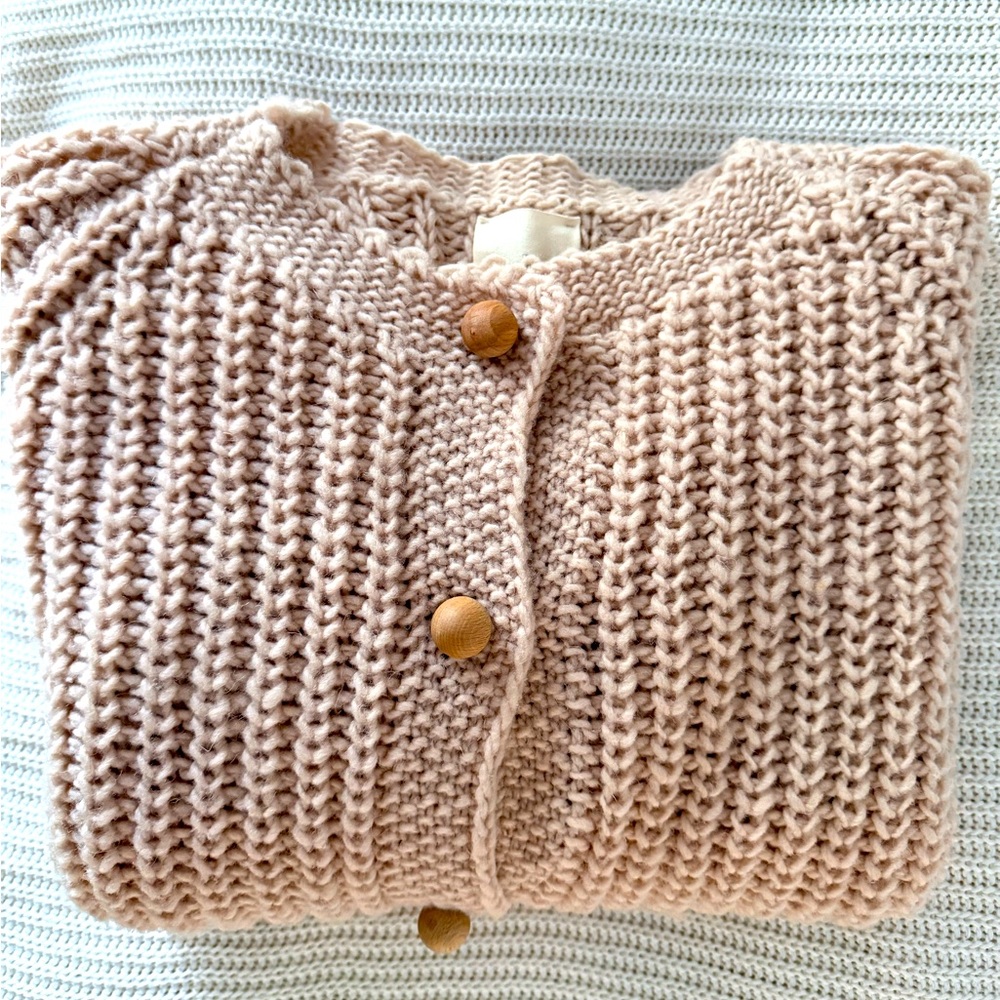 Babaa no6 cardigan wooden button in rose